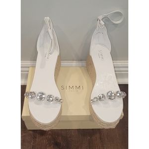Simmi White jewel sandals